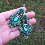 Kolczyki Zielone, Złote - 