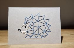 Kartka okolicznościowa - haftowana - jeż