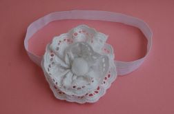 Opaska niemowlęca - "W bieli koronki"