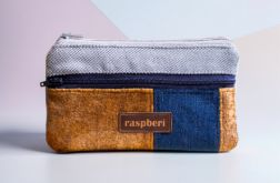 Szaro-miodowo-granatowy portfel