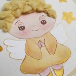 obrazek Anioł Stróż pamiątka Chrztu, kartka - anioł na chrzest dziewczynka