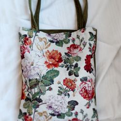 Duża torba shopperka na ramię w kwiaty