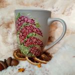 Bzy. Ręcznie malowany kubek 300 ml. - Ręcznie malowane