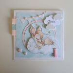 Personalizowana kartka na urodziny roczek sarenka - Personalizowana kartka na urodziny roczek sarenka