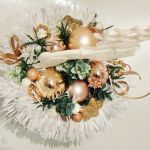 Stroik dekoracja Boże Narodzenie Renifer w złocie - Dekoracja na święta