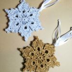 Szydełkowe śnieżynki x 6, Złote i srebrne świąteczne ozdoby - złote srebrne szydełkowe handmade płatki śniegu