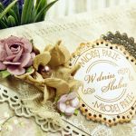 Kartka na ślub -ogród w złocie - 