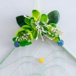 Łapacz snów zielony - Ręcznie robione kwiaty