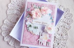 Kartka urodzinowa Baby Joy różowa GOTOWA