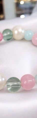 Bransoletka na gumce róż błękit