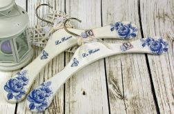 komplet wieszaków -blue roses
