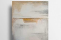 Abstrakcja ze złotem i różem-obraz akrylowy