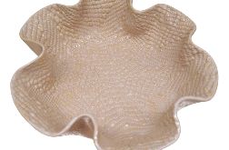 Ręcznie Robiona Miseczka Ceramiczna Beżowa Dekoracyjna 20 cm