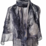 SZAL SZALIK JEDWABNO WEŁNIANY SZARY - Prezent dla niej