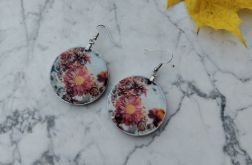 Kolczyki z grafiką Zimowe kwiaty