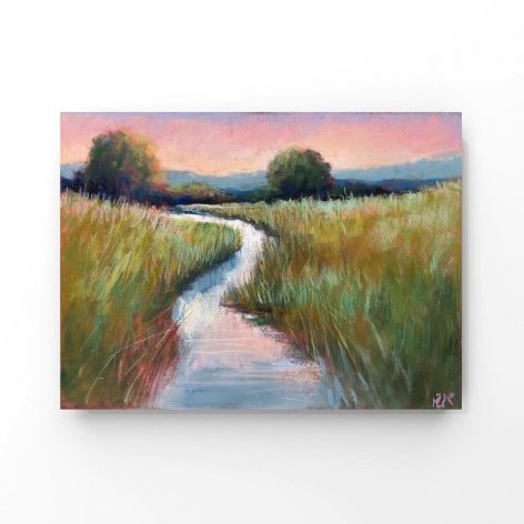 Pejzaż-praca pastelami  formatu 18/24 cm.