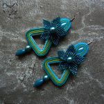 Liria- kolczyki sutasz i haft koralikowy - kolczyki z haftem koralikowym