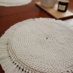 Podkładka na stół ,średnica 24cm, boho,okrągła podkładka. - 