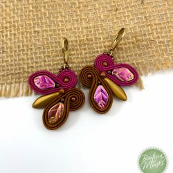 Kolczyki soutache jesienne listki  