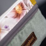 Portfelik z weluru w kwiaty - 