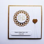Skromna kartka komunijna ręcznie robiona  - Minimalistyczna kartka komunijna handmade