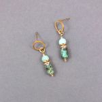 Kolczyki z zielonych jaspisów. - Kolczyki z zielonych jaspisów.