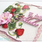 Truskawkowa kartka na Ślub - ślub, ślubnie, delikatna, two become one, róże, z różami, truskawki, truskawkowa, z truskawkami