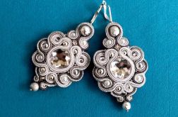 Kolczyki soutache Srebrzyste