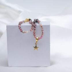 Naszyjnik "Celestial Compass" - Gwiazda Wewnętrznego Spokoju - z Rodonitem