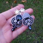 Kolczyki Queen Czarno-Srebrne - 