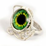 Zielone oko, srebrny pierścionek regulowany - srebrny regulowany pierścionek