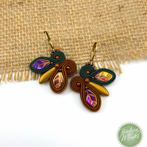 Kolczyki sutasz/soutache jesienne liście