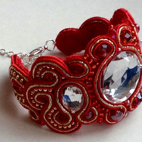 Bransoletka Czerwień i złoto