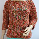 Kolorowa bluzeczka-sweterek - bawelna tasiemka