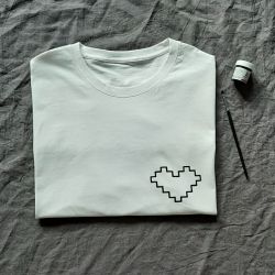 Koszulka ręcznie malowana kwadratowe serce