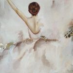 Balerina, ręcznie malowany obraz olejny Abstrakcja 70x100 cm - 