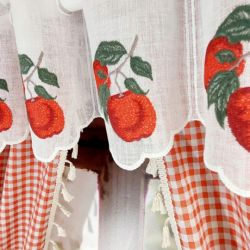 Zazdrostka firanka NA CENTYMETRY z haftem jabłka do kuchniI WYS 30cm