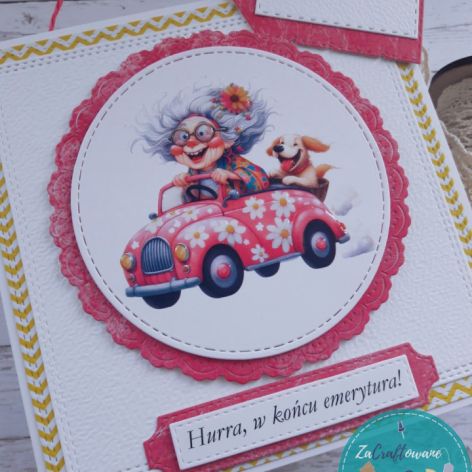 Kartka z okazji przejścia na emeryturę z uroczą hipiską, personalizacja