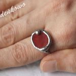 Rubinowy - technika Tiffany'ego - 