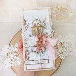 Kartka komunijna pamiątka "LovelyPink1"GOTOWA - 