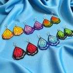 Haftowane kolczyki skrzydła motyla - odcienie fioletu - kolory motyli