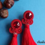 Bardzo Długie Czerwone z Chwostem kolczyki - Kolczyki kryształ chwost czerwień rhodiana sutasz