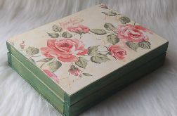 płaska szkatułka na biżuterię z różami retro