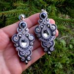 Kolczyki Szaro-grafitowo-srebrzyste - 