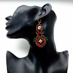 Black Cloisonne kolczyki sutasz - 