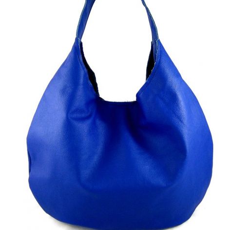 Leather hobo blue