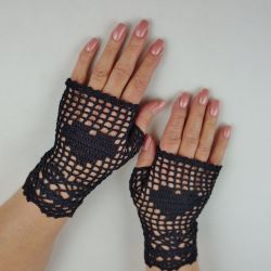Romantyczne rękawiczki czarne