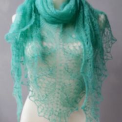 Chusta mgiełka w turkusie 