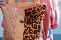 Patchworkowy plecak z suwakiem panterka