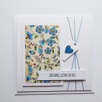 Kartka powrotu do zdrowia niebieskie kwiatki - Kartka handmade zdrowiej szybciutko